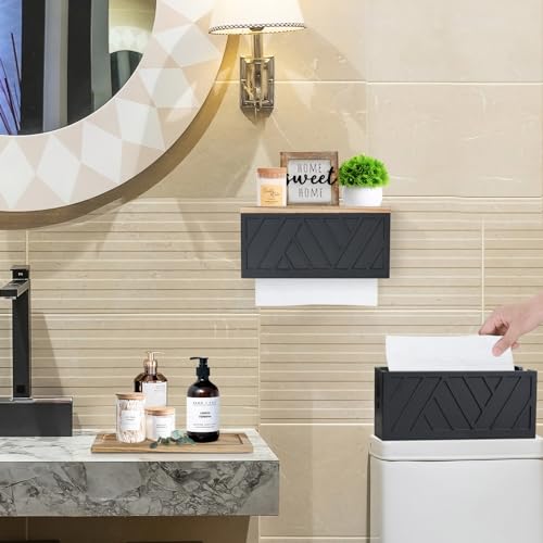 Set of 2 Paper Towel Dispenser Wall Mount (2pcs-black)