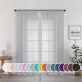 Sheer Curtains 72 Inches Long for Living Room Bedroom (Light Grey / 42"W x 72"L (Pack of 2))