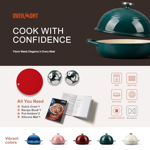 Enameled Cast Iron Dutch Oven (Bottle Green / 6 Quart)