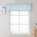 Sky Blue Sheer Valance for Windows (Sky Blue / 42"W x 12"L (Pack of 2))