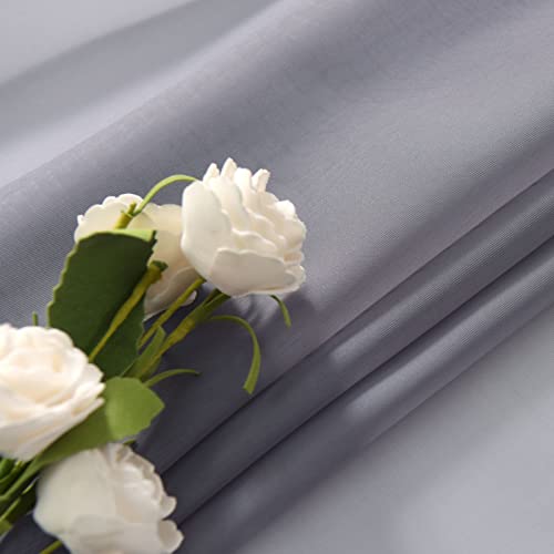 Sheer Voile Window Treatment Rod Pocket Curtain Panels for Kitchen Bedroom Living Room Drapes Sunlight Filtering Privacy Semi Home Decor Assorted Colors Sizes (Grey / 52"W x 90"L (Pack of 2))
