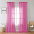 Hot Pink Sheer Curtains 96 Inches Long 2 Panels (Hot Pink / 42"W x 96"L (Pack of 2))