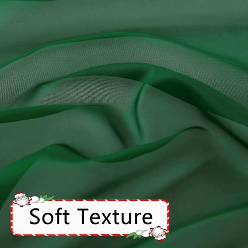 Sheer Voile Window Treatment Rod Pocket Curtain Panels for Kitchen Bedroom Living Room Drapes Sunlight Filtering Privacy Semi Home Decor Assorted Colors Sizes (Foliage Green / 52"W x 45"L (Pack of 2))