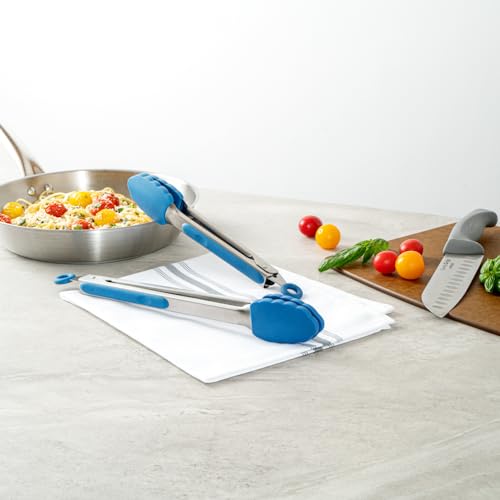 Blue Stainless Steel Kitchen Tong Set (Set / Blue)