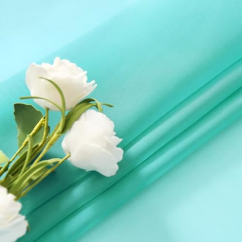 Sheer Voile Window Treatment Rod Pocket Curtain Panels for Kitchen Bedroom Living Room Drapes Sunlight Filtering Privacy Semi Home Decor Assorted Colors Sizes (Turquoise / 52"W x 84"L (Pack of 2))