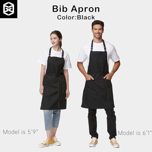 Chef Men Canvas Waterproof Apron Pocket 4251GB (1 Pack / Black)