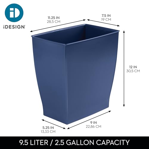 Small Plastic Bathroom Trash Can (Navy Blue / Pack of 4)