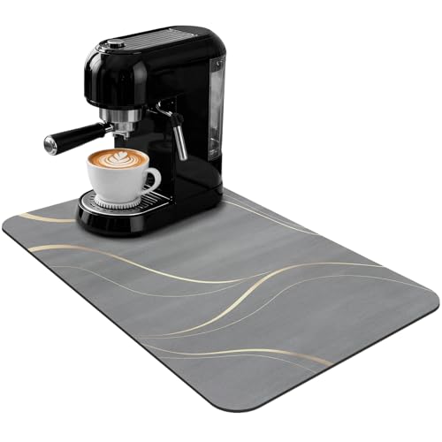 Coffee Mat 24x16 Inch (Irregular Gray Streamline / 24" x 16")