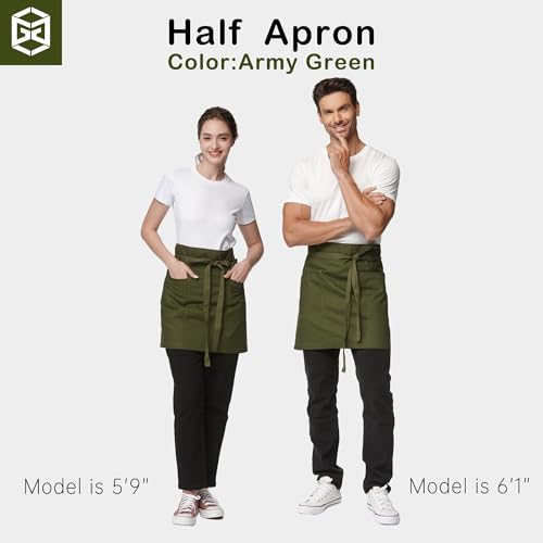 Waist Apron for Men Server Bistro Half 4251BY (1 Pack / Army Green)
