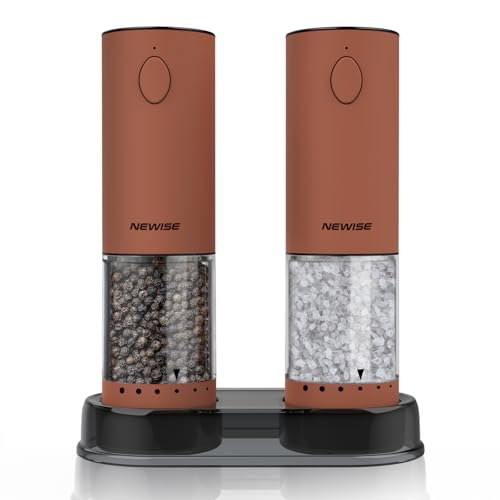 Electric Salt and Pepper Grinder Set (Brown)