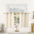 Short Window Linen Curtains 36 Inch Length 2 Panels (34"W x 36"L (Pack of 2) / Beige)