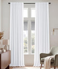 102 inch Long Curtains 2 Panels Set for Living Room Bedroom (Pure White / 52"W x 102"L (Pack of 2))