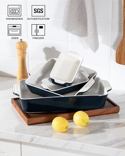 Sweejar Ceramic Bakeware Set of 4 (Navy / Baking dish)