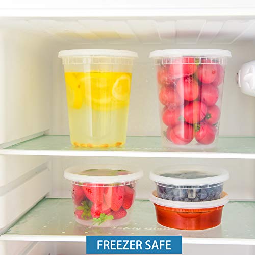 8 oz,16oz,32oz,48Sets,16Sets each size Plastic food storage containers with lids airtight,BPA Free,Microwave/Dishwasher/Freezer Safe (8oz-16sets+16oz-16sets+32oz-16sets)