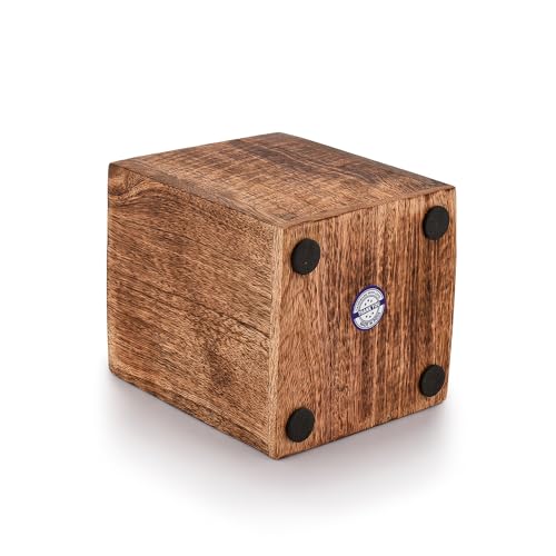 Mango Wood Burning Finished Kitchen Utensil Holder for Countertop
