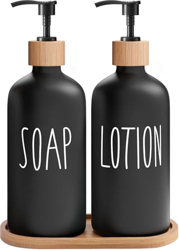 Black Soap Dispenser Bathroom Set (Sl Black & Tray)
