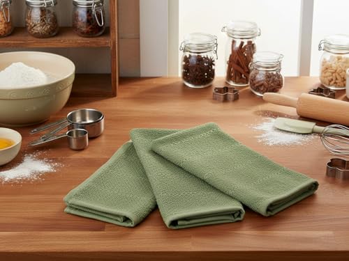 Dark Sage Green Kitchen Hand Dish Towels (Dark Sage)