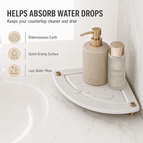 Corner Counter Shelf (8.5"x 8.5" - Beige - Fan-shaped)