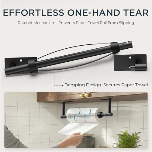 Paper Towel Holder Under Cabinet (Matte Black)