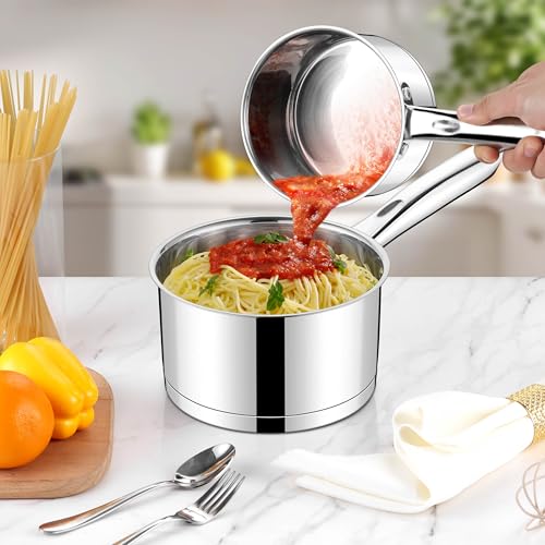 Stainless Steel Saucepan Set of 2 (1+3 Quart)