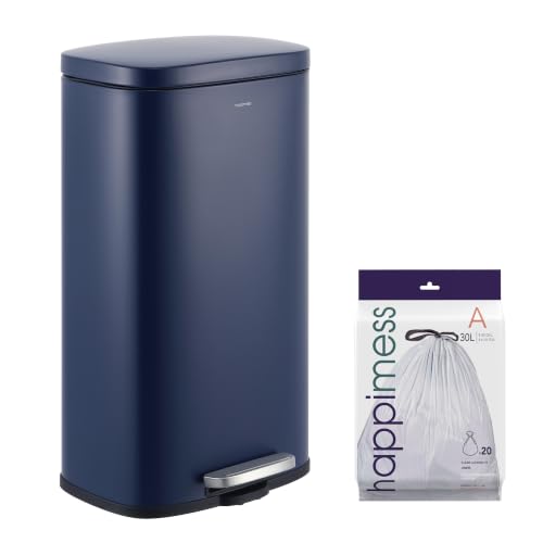 Curtis 8 Gal Step Trash Can Soft Close 25" (Denim Blue)