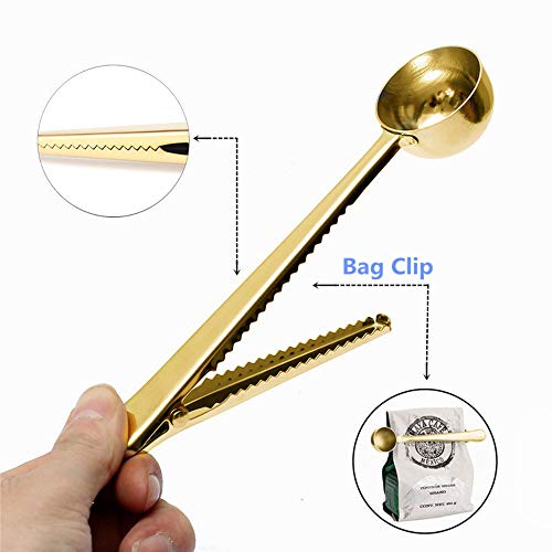 Stainless Steel Coffee and Tea Scoop with Bag Clip (2PCS)