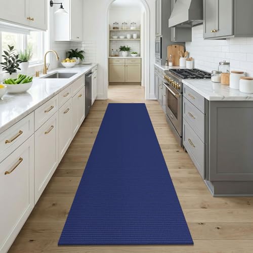 Cotton Runners for Hallway 3x9 (Deep Navy Blue / 3' x 9' (Runner))