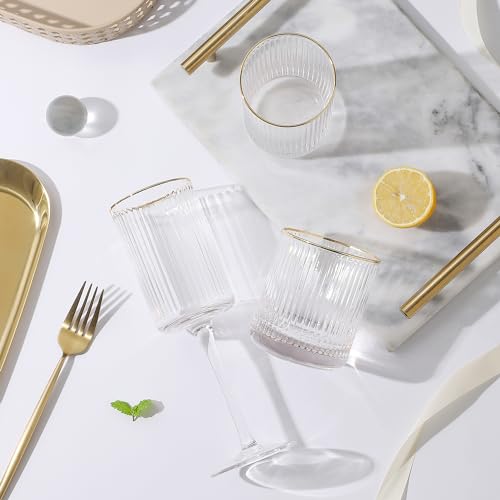 Fluted Bar Glassware Set of 4