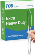 100 Count Extra Heavy Duty Clear Plastic Knives Disposable