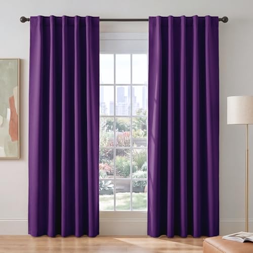 Purple Blackout Curtains for Bedroom 2 Panels Set (Purple / 42"W x 84"L (Pack of 2))