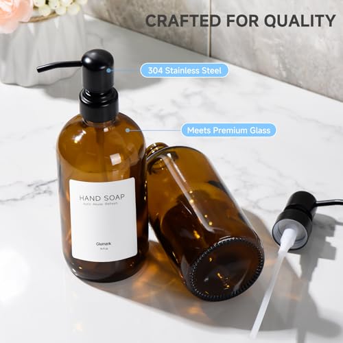 2 Pack Kitchen Soap Dispenser Set (Amber)