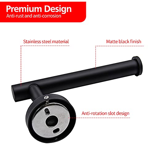 4pcs Matte Black Toilet Paper Holder and Towel Ring Set (4pcs Matte Black)