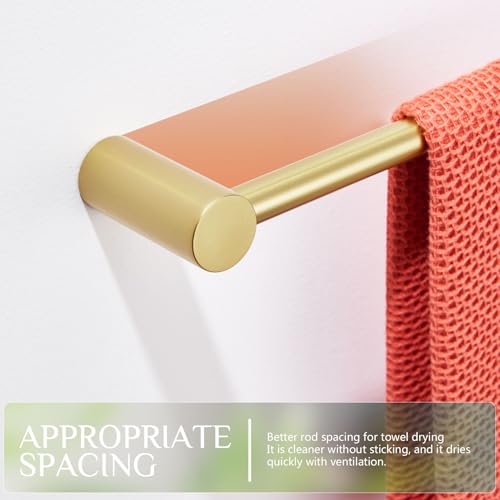 Towel Holder Gold for Bathroom Hanger 36 (Brushed Gold / 36-Inch)
