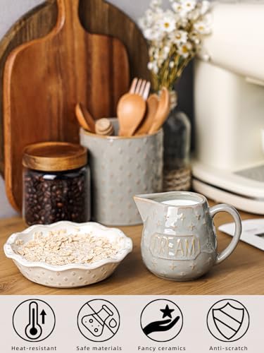 Ceramic Creamer Pitcher (Vintage Grey)