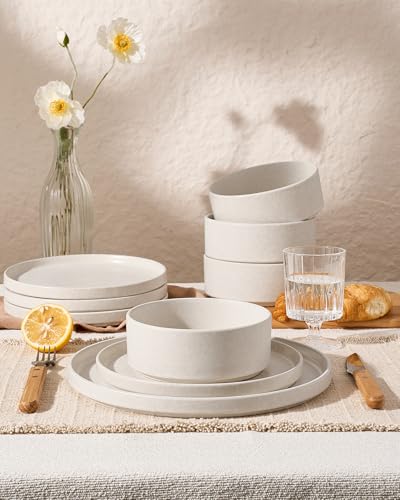 Nebula 24 Piece Dinnerware Set (Matte Beige White / Service for 8 (Standard Dinner Set))