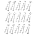 J Chen 15PCS Plastic Buffet Serving Tongs Mini Serving Utensil Tongs Appetizers Tongs Clear Kitchen Tongs 6.3 Inch Small Ice Tongs for Tea and Coffee Party Catering Appetizers Desserts Cake Sandwich (Transparent)