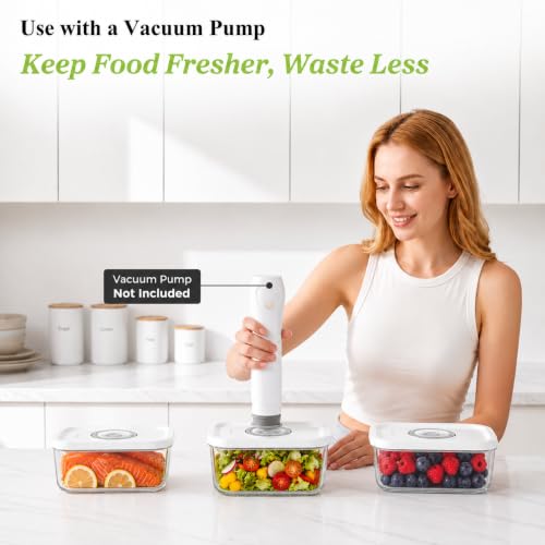Glass Vacuum Seal Containers for Food Storage (M)