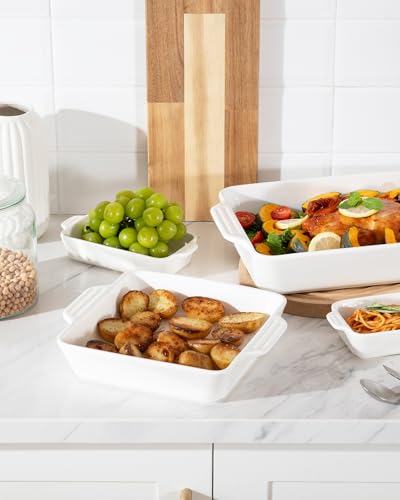 Sweejar Ceramic Bakeware Set of 4 (White / Baking dish)