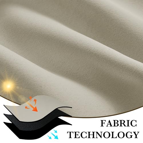 100% Blackout Short Curtains for Small Window (100% Blackout - Natural / 29"W x 30"L (Pack of 2))