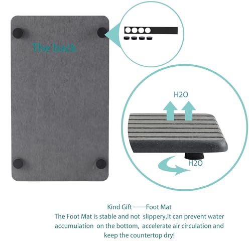 2 PCS Water Absorbent diatomite Coasters (9.5 x 5.5 inches / Dark Grey)