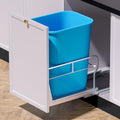 Pull Out Trash Can Cabinet with Soft (Single / Silver)
