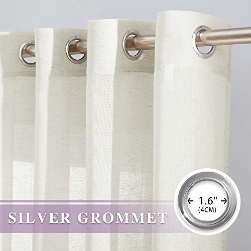 Semi Sheer Curtains 84 inch Length 2 Panels (52"W x 84"L (Pack of 2) / Vanilla)