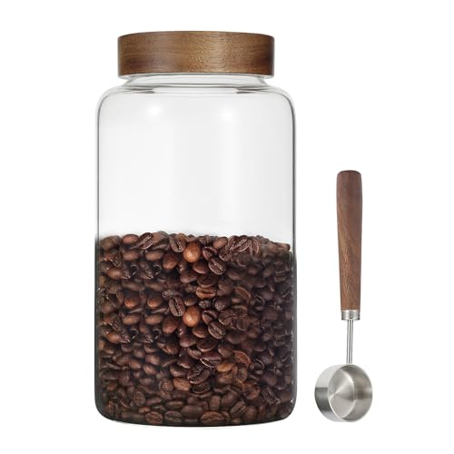 Large Glass Coffee Jars with Spoon (2300ml/77oz)