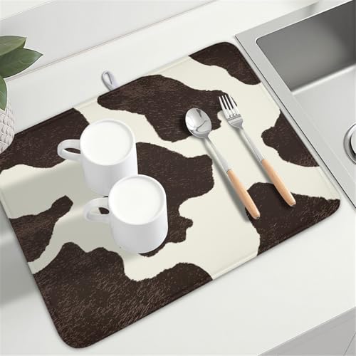 Milk Cow Drying Mat 24x18 Inch (Beige Brown / 24" x 18")