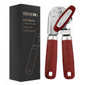 Heavy Duty Hand Can Opener Manual with Magnet Lid Remover (Red)