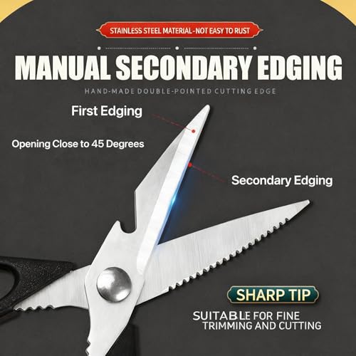 Magnificent Kitchen Scissors Heavy Duty (Red/ Grey/ Orange)