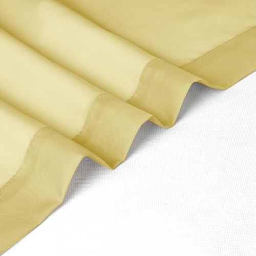 Mustard Yellow Short Sheer Curtains 24 inch Length (Yellow / 42"W x 24"L (Pack of 2))