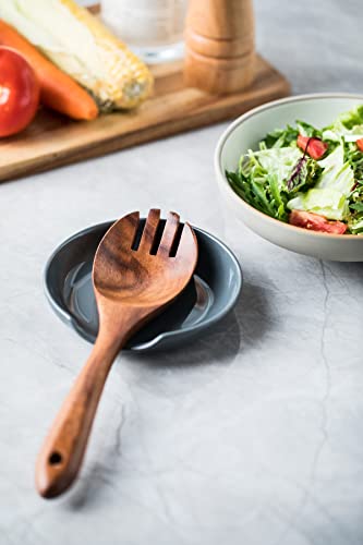 Ceramic Spoon Rest for Stove Top (Gray)