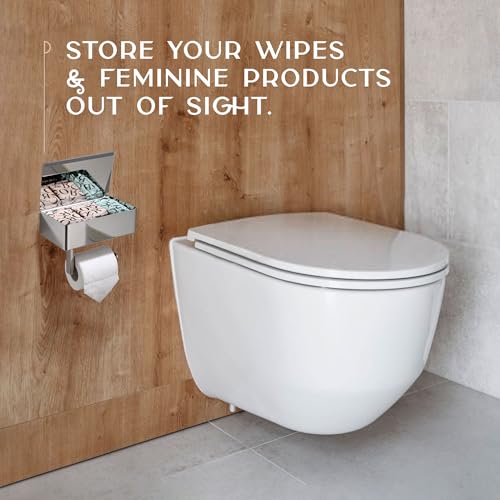 Day Moon™ Toilet Paper Holder with Shelf (Polished Chrome)