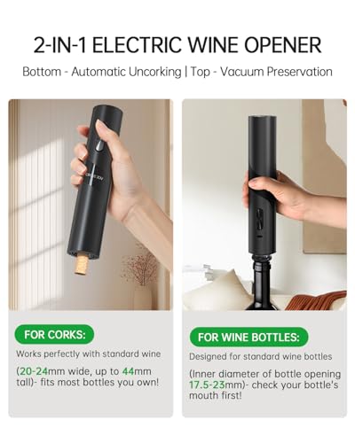 Electric Wine Opener Rechargeable (Black / Prestige Set)